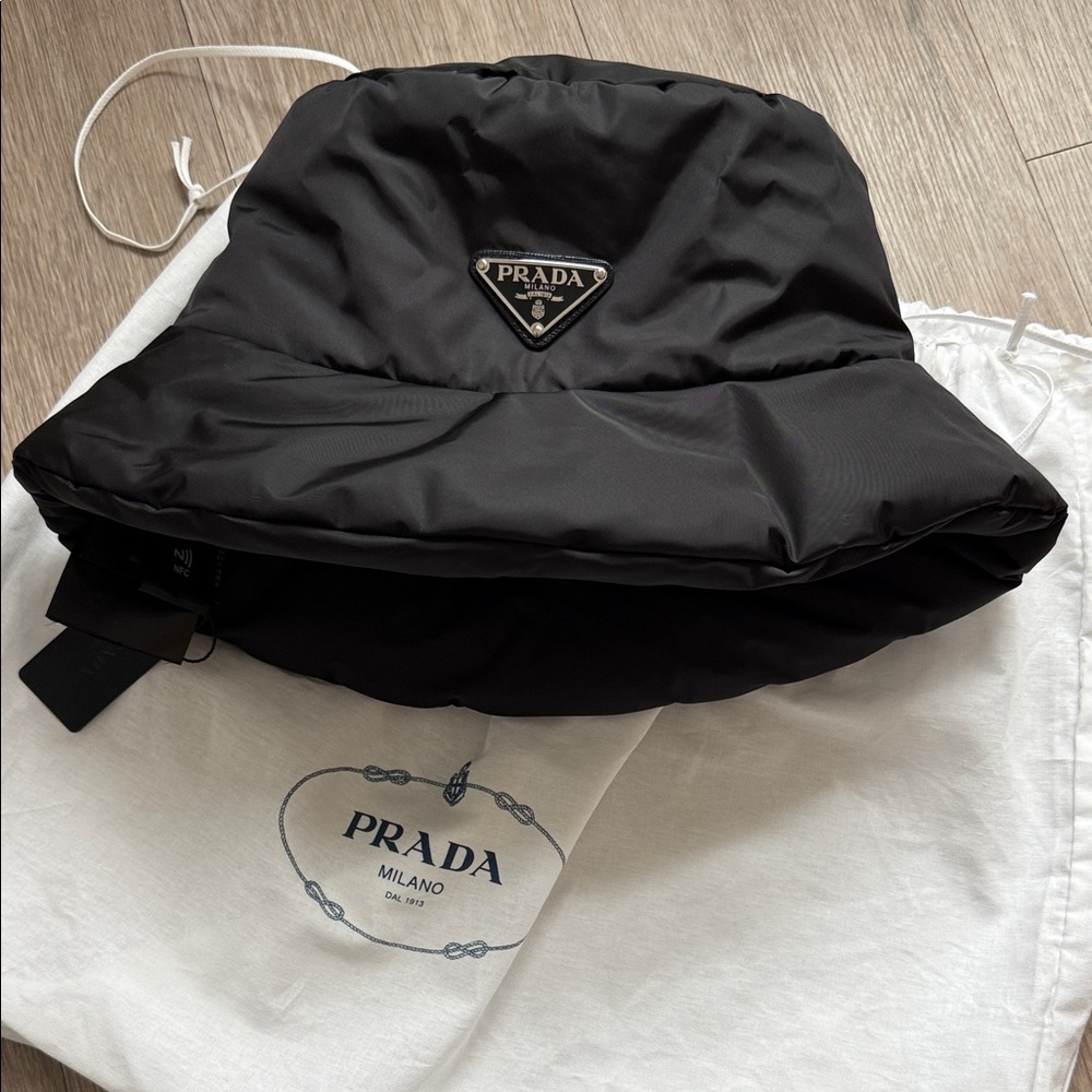 Prada Re-nylon Black Bucket Hat